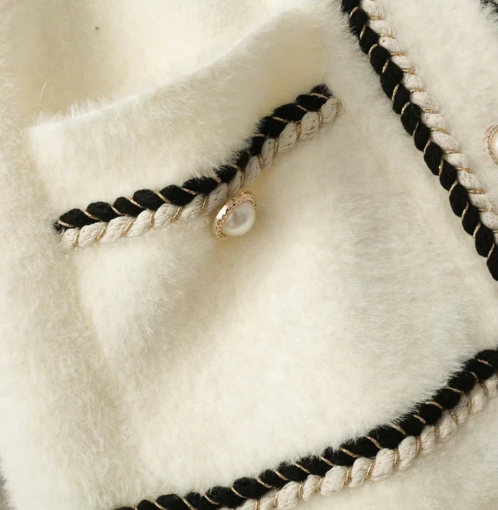 Seraphine Chain Trim Tweed Cardigan