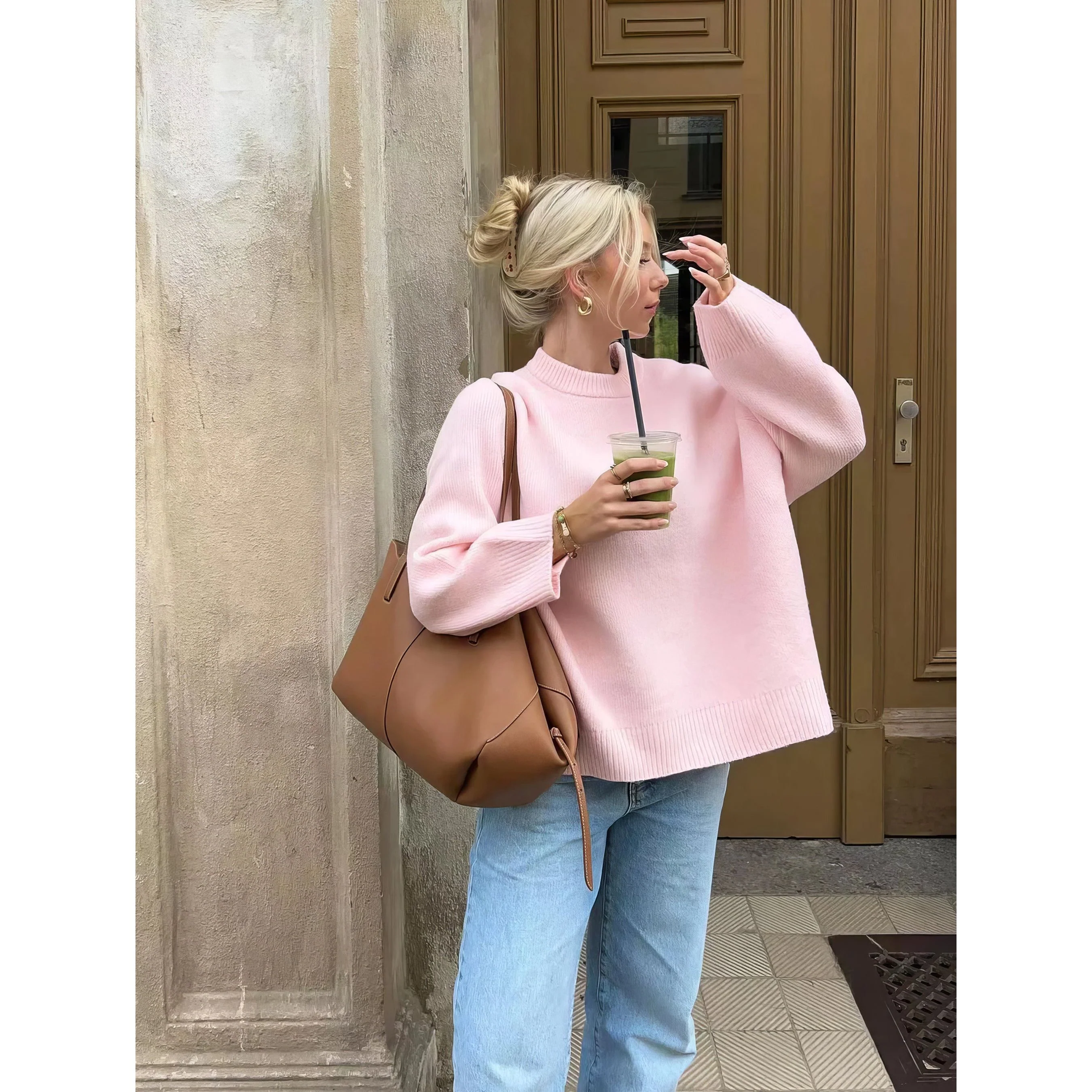 Blush Breeze Oversized Sweater