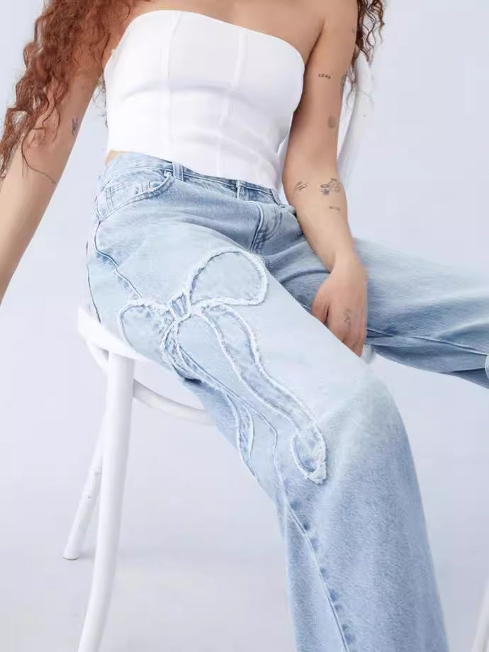 Meadow Bow Embroidered Jeans