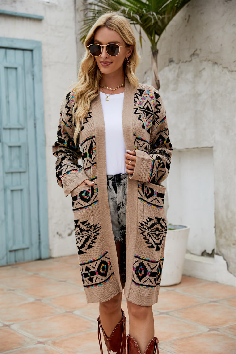 Khaki Desert Spirit Longline Cardigan