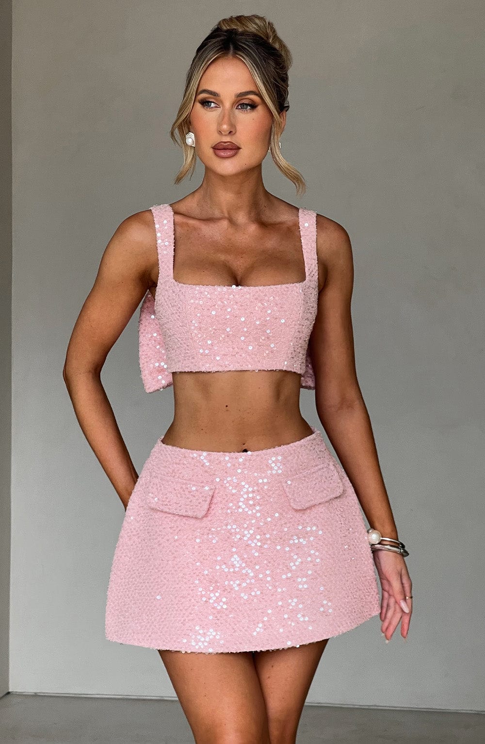 Pink Kiri Sequin Set