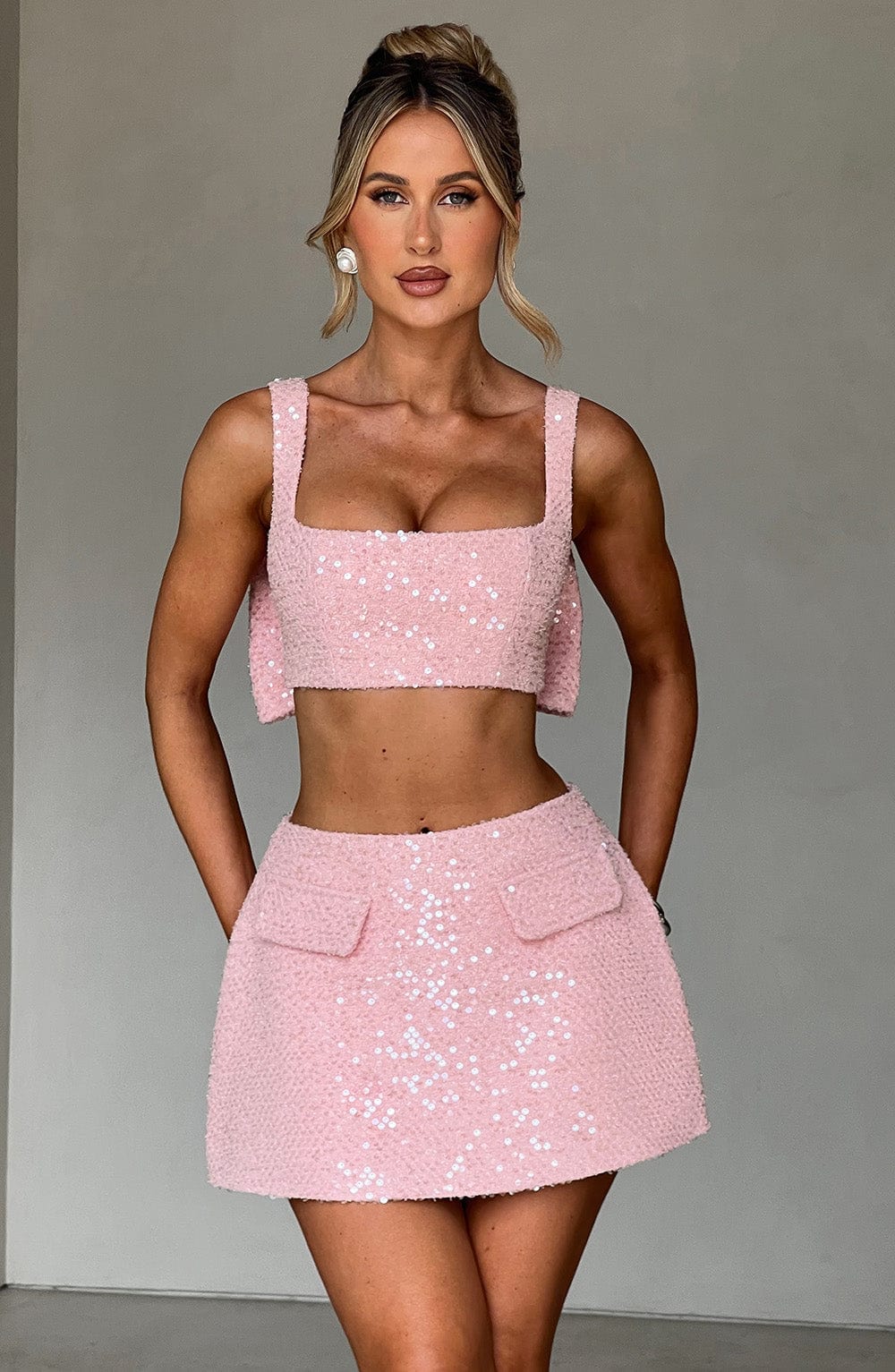 Pink Kiri Sequin Set