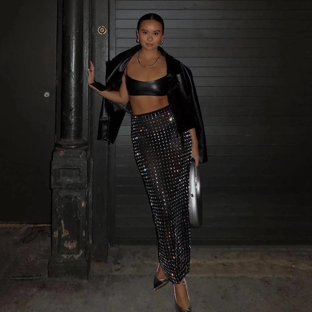 Ophelia Dazzle Mesh Maxi Skirt