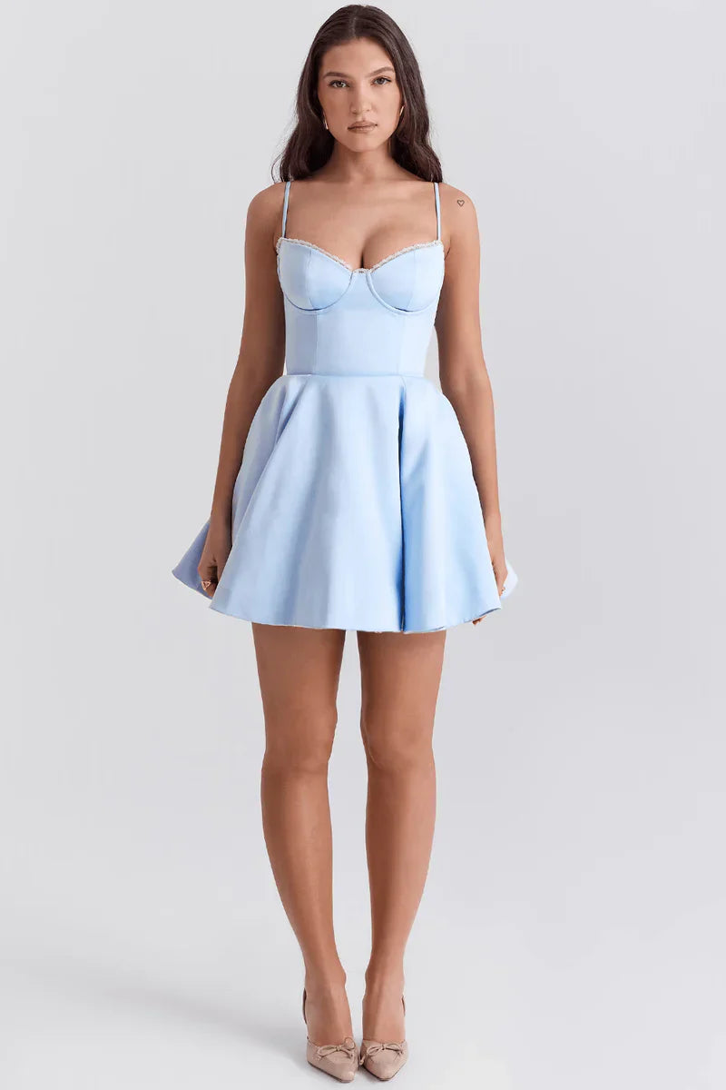 Blue Amalfi Corset Mini Dress