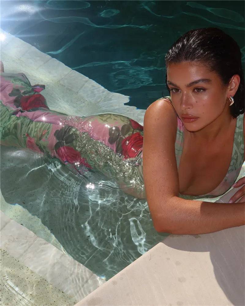 Rosabella Sheer Bloom Maxi Dress