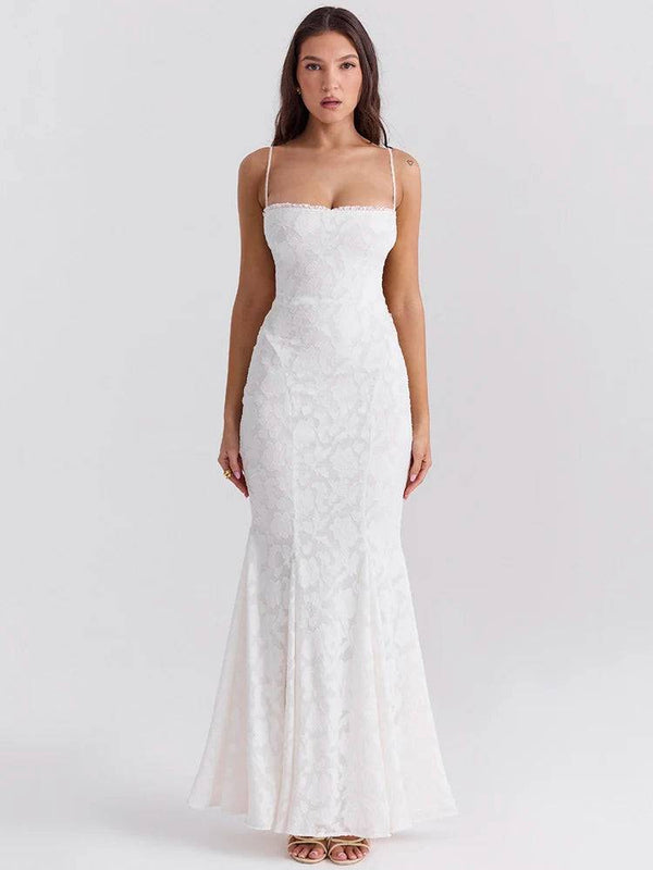 Isalina Embroidered Fitted Maxi Dress