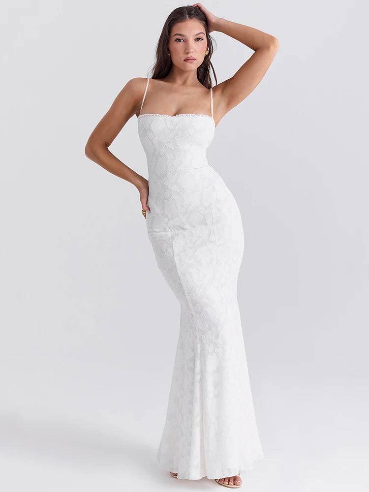 Isalina Embroidered Fitted Maxi Dress