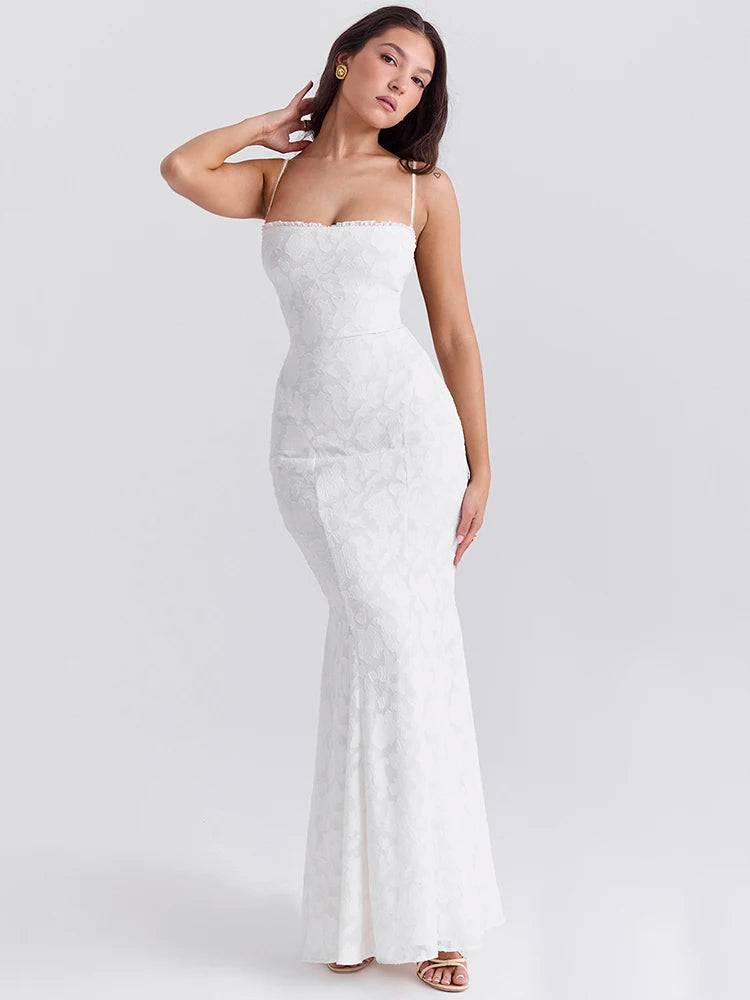 Isalina Embroidered Fitted Maxi Dress