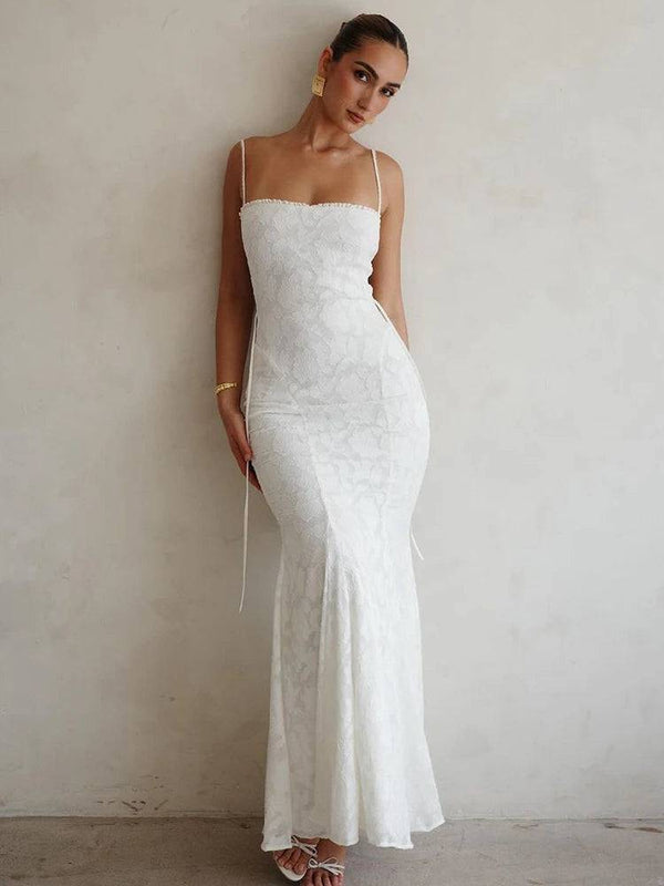 Isalina Embroidered Fitted Maxi Dress