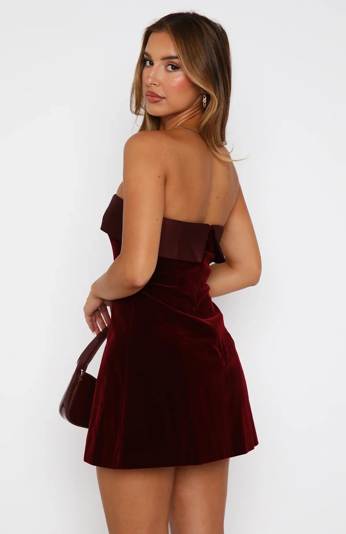 Velvet Noir Strapless Mini Dress