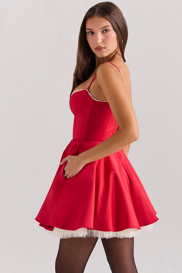 Red Amalfi Corset Mini Dress