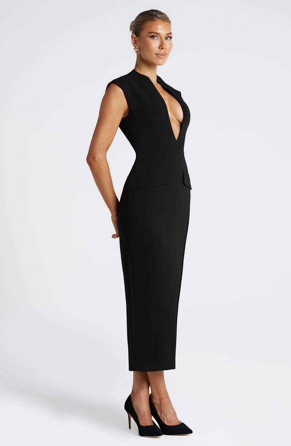 Black Barossa Beauty Midi Dress