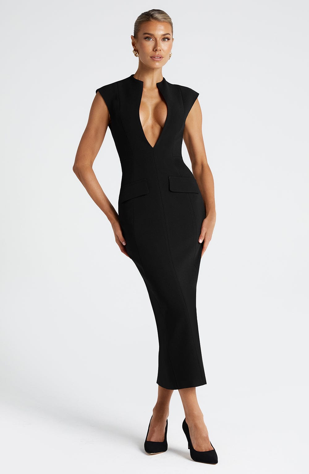 Black Barossa Beauty Midi Dress