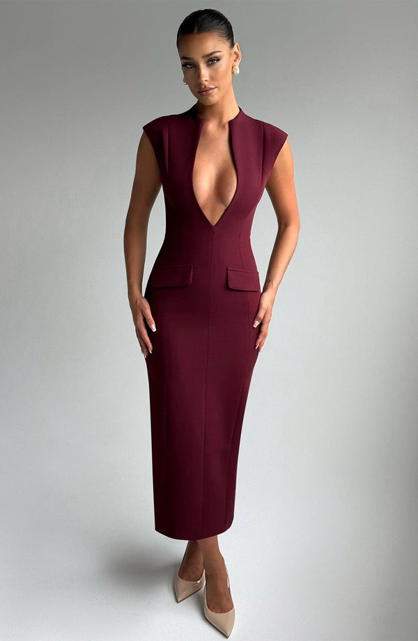 Burgundy Barossa Beauty Midi Dress