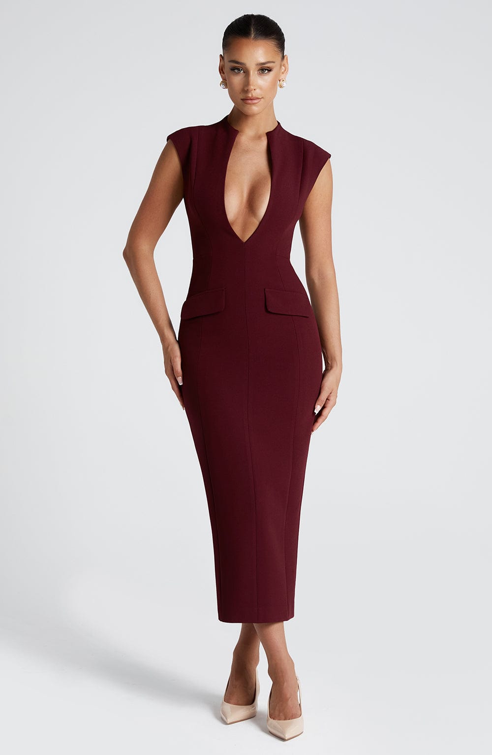 Burgundy Barossa Beauty Midi Dress