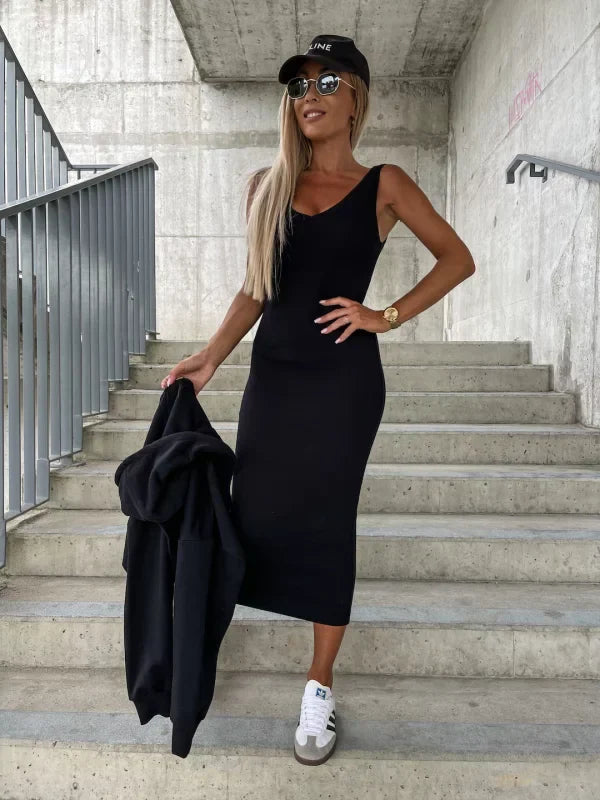 Off-Duty Luxe Ribbed Midi Set