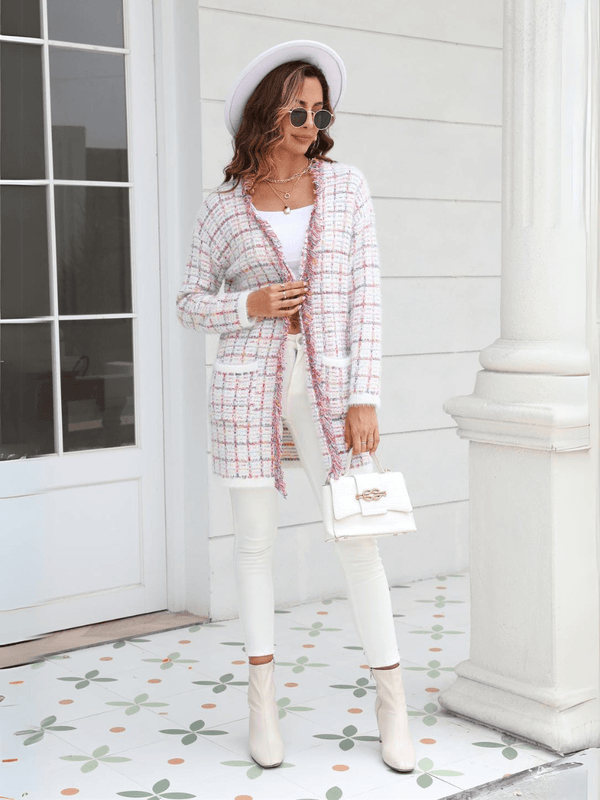 Pink Bellevue Days Tweed Cardigan