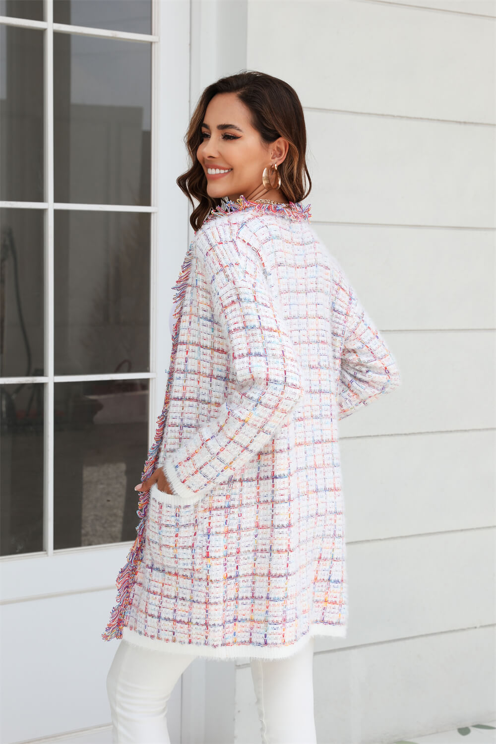 Pink Bellevue Days Tweed Cardigan
