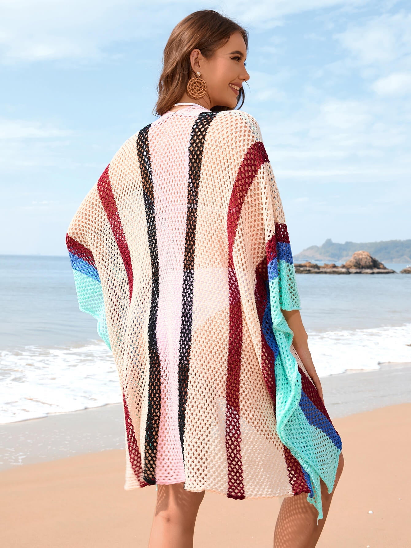 Pink Solstice Shores Crochet Cover-Up