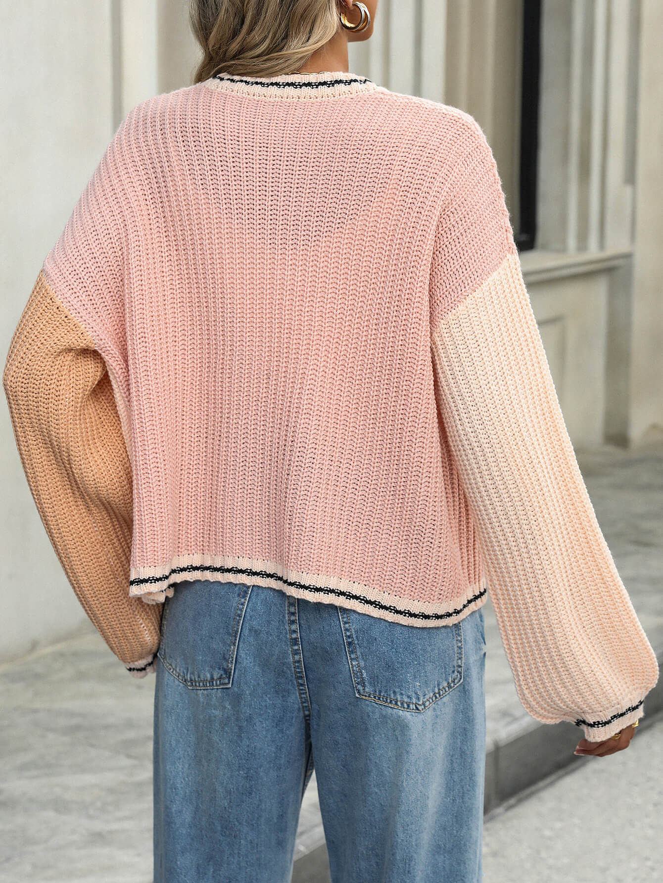 Pink Metro Dusk Colourblock Cardigan