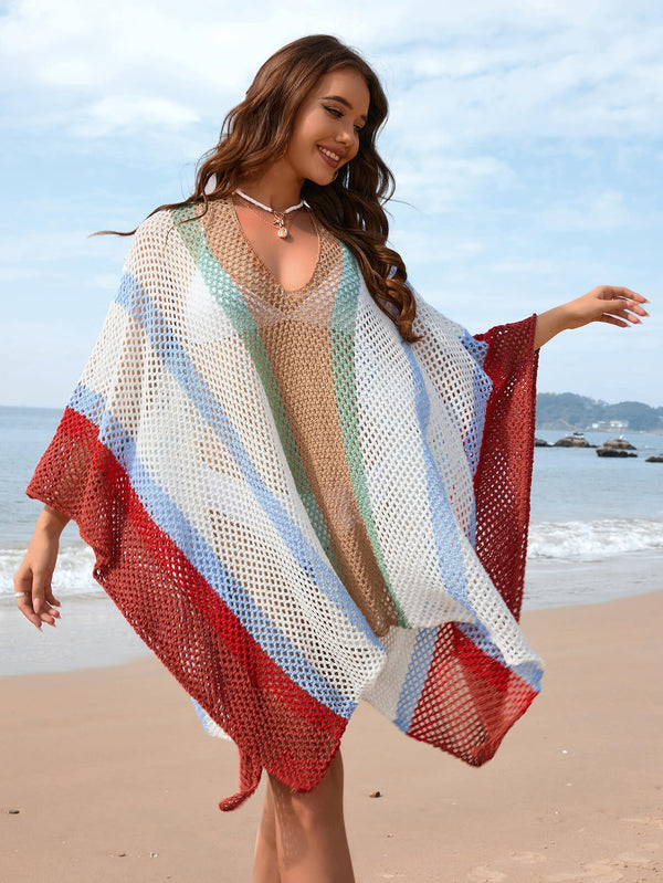 Red Solstice Shores Crochet Cover-Up