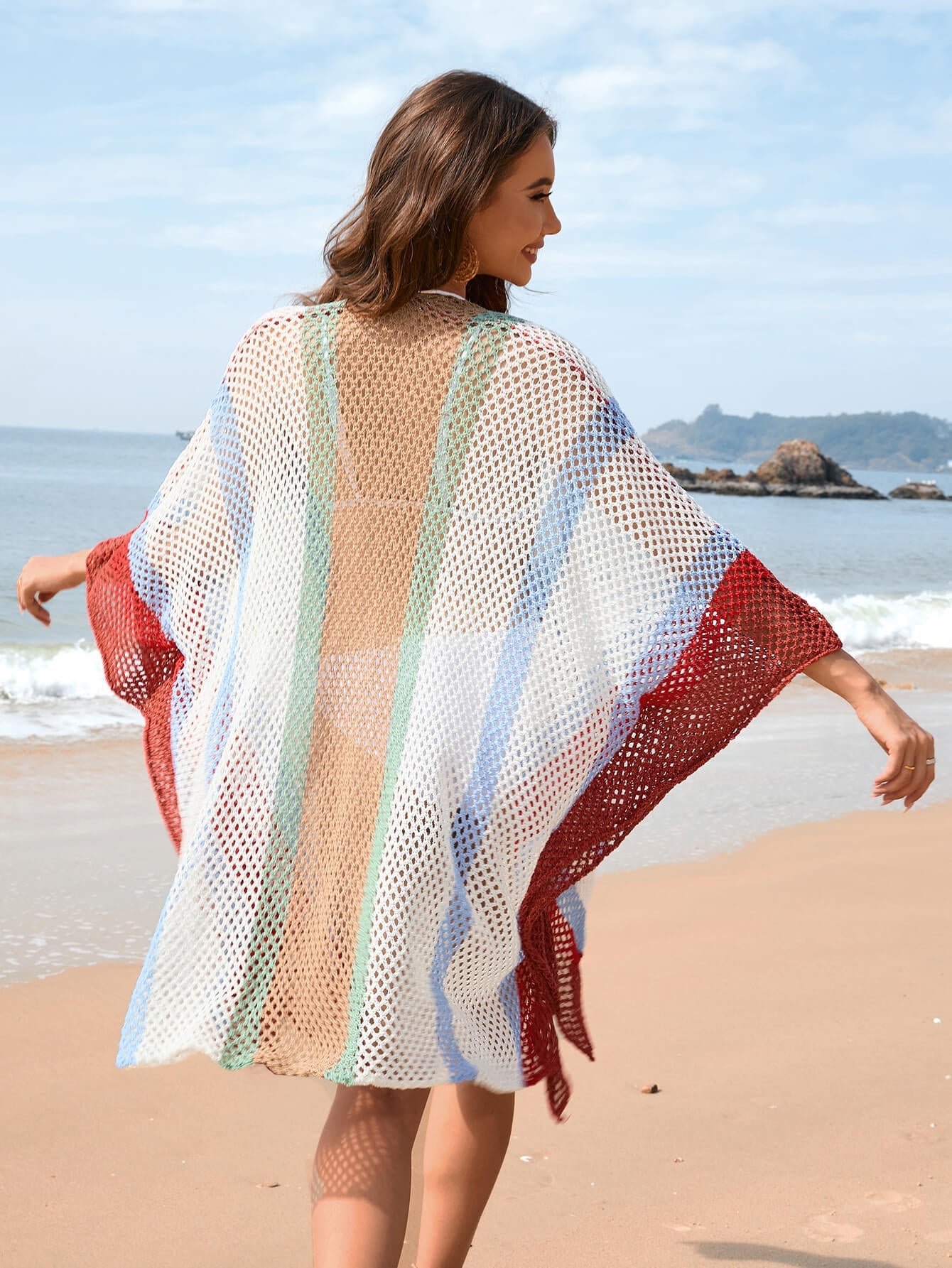 Red Solstice Shores Crochet Cover-Up