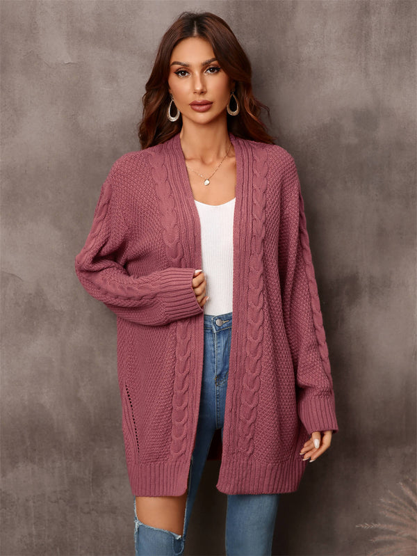 Rust Willow Breeze Cable Knit Cardigan