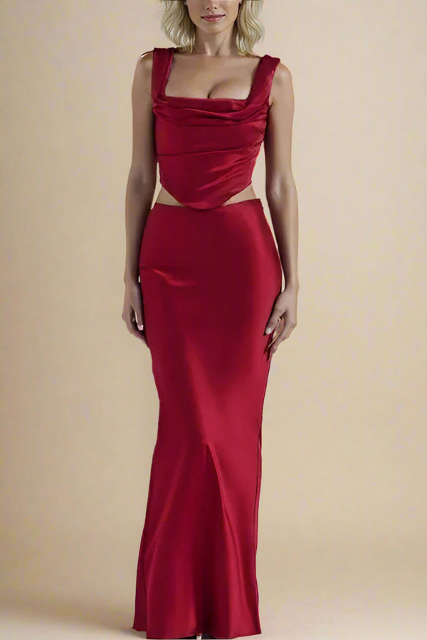 Veloura Cutout Cowl Maxi Set