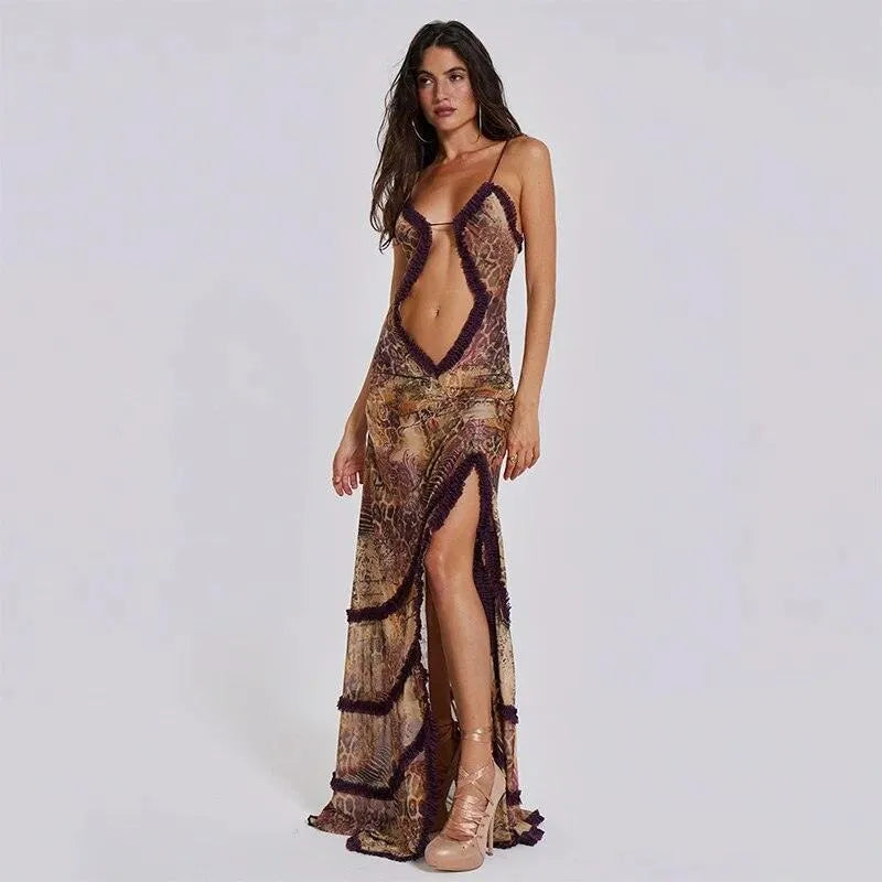 Sahara Mirage Mesh Maxi Dress