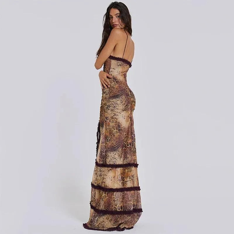 Sahara Mirage Mesh Maxi Dress