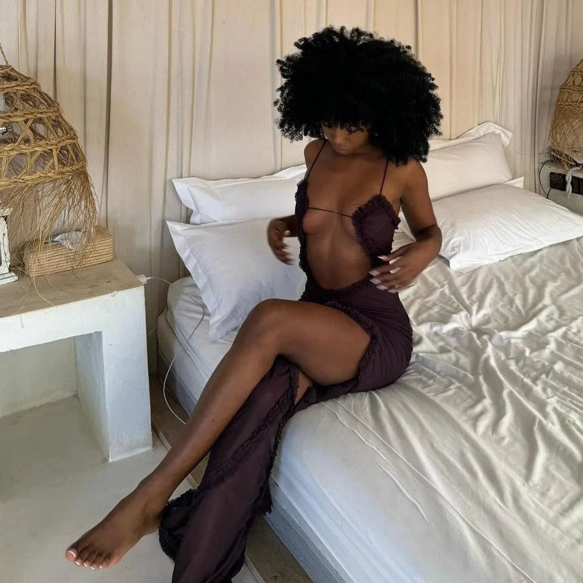 Sahara Mirage Mesh Maxi Dress
