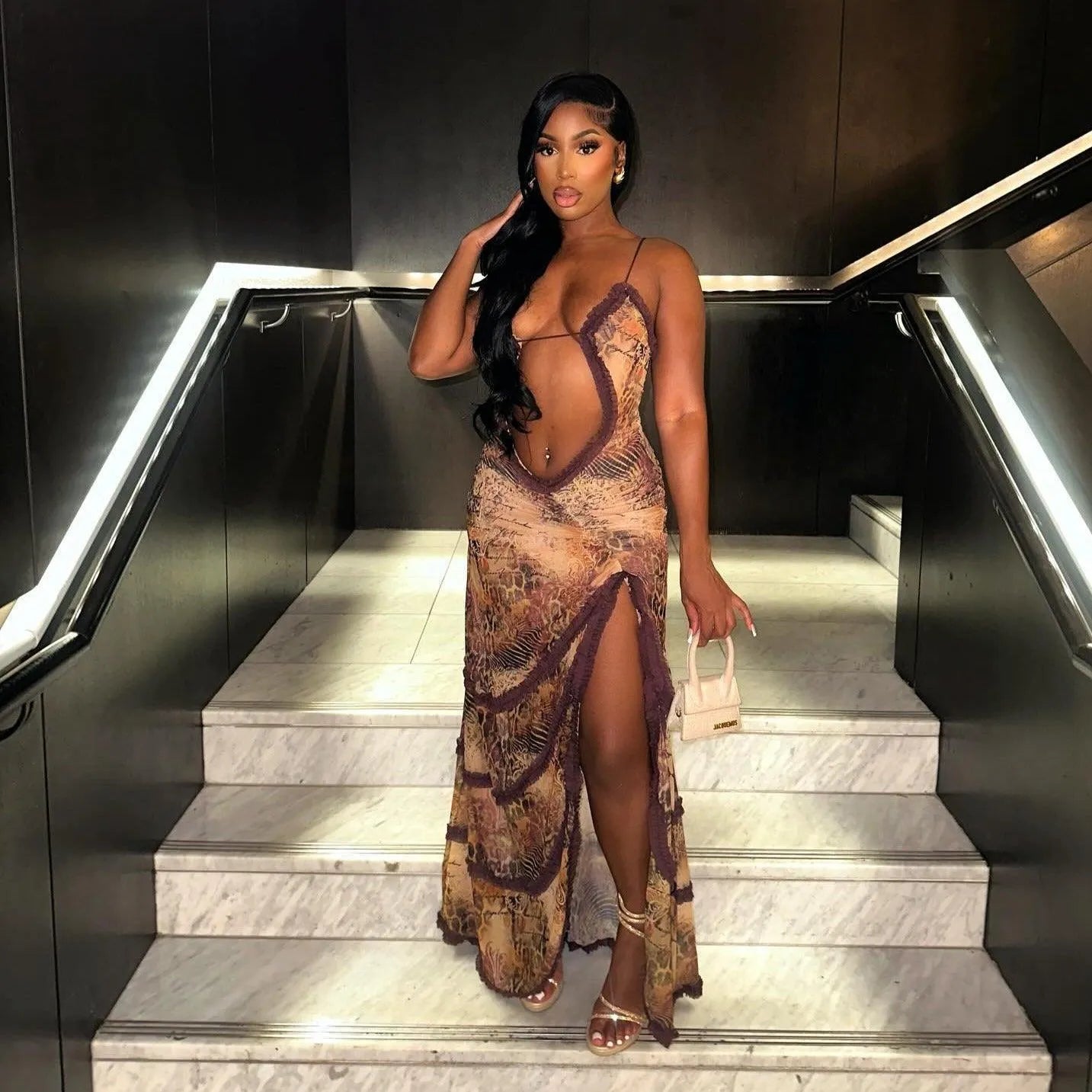 Sahara Mirage Mesh Maxi Dress