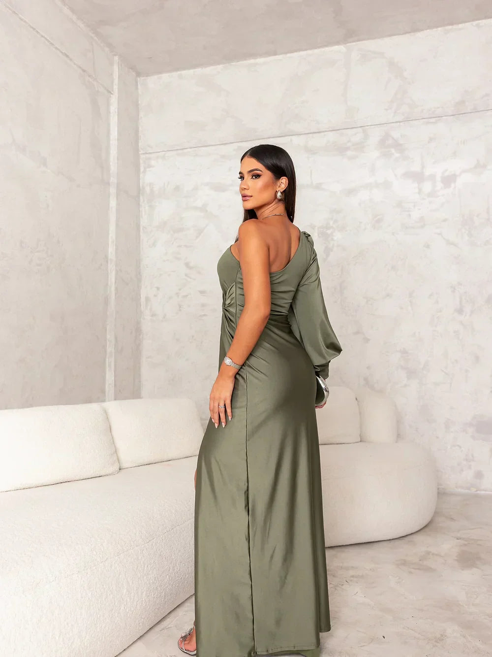 Opulent Glow Satin Maxi Dress