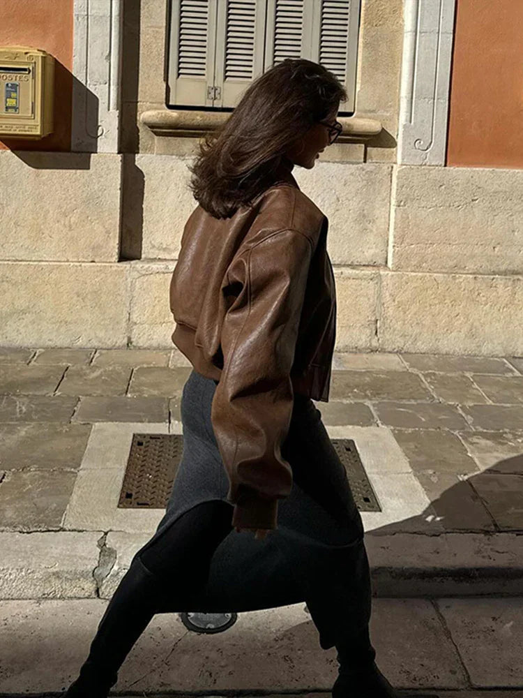 Camden Vintage Faux Leather Bomber