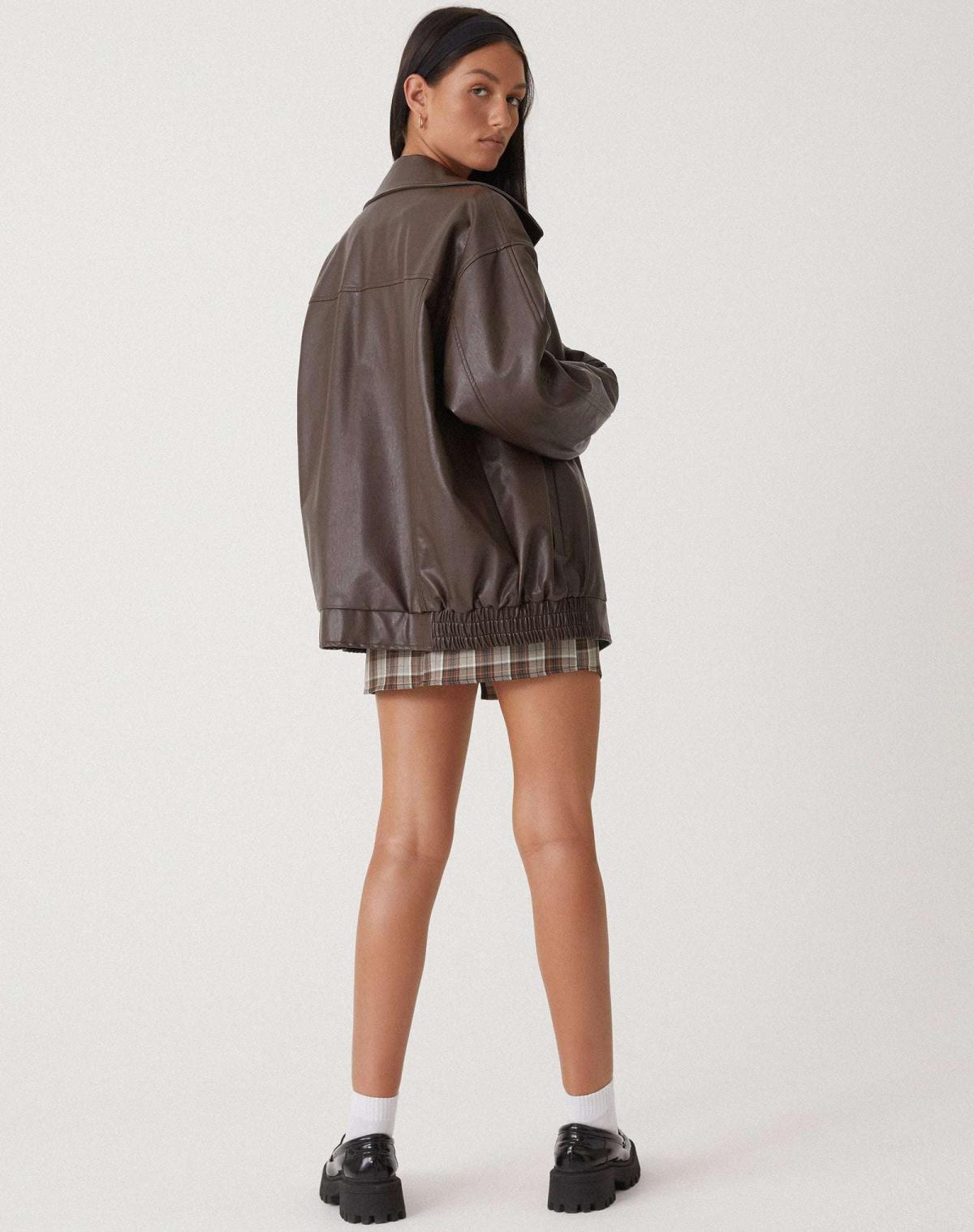 Harlin Oversized PU Zip Jacket