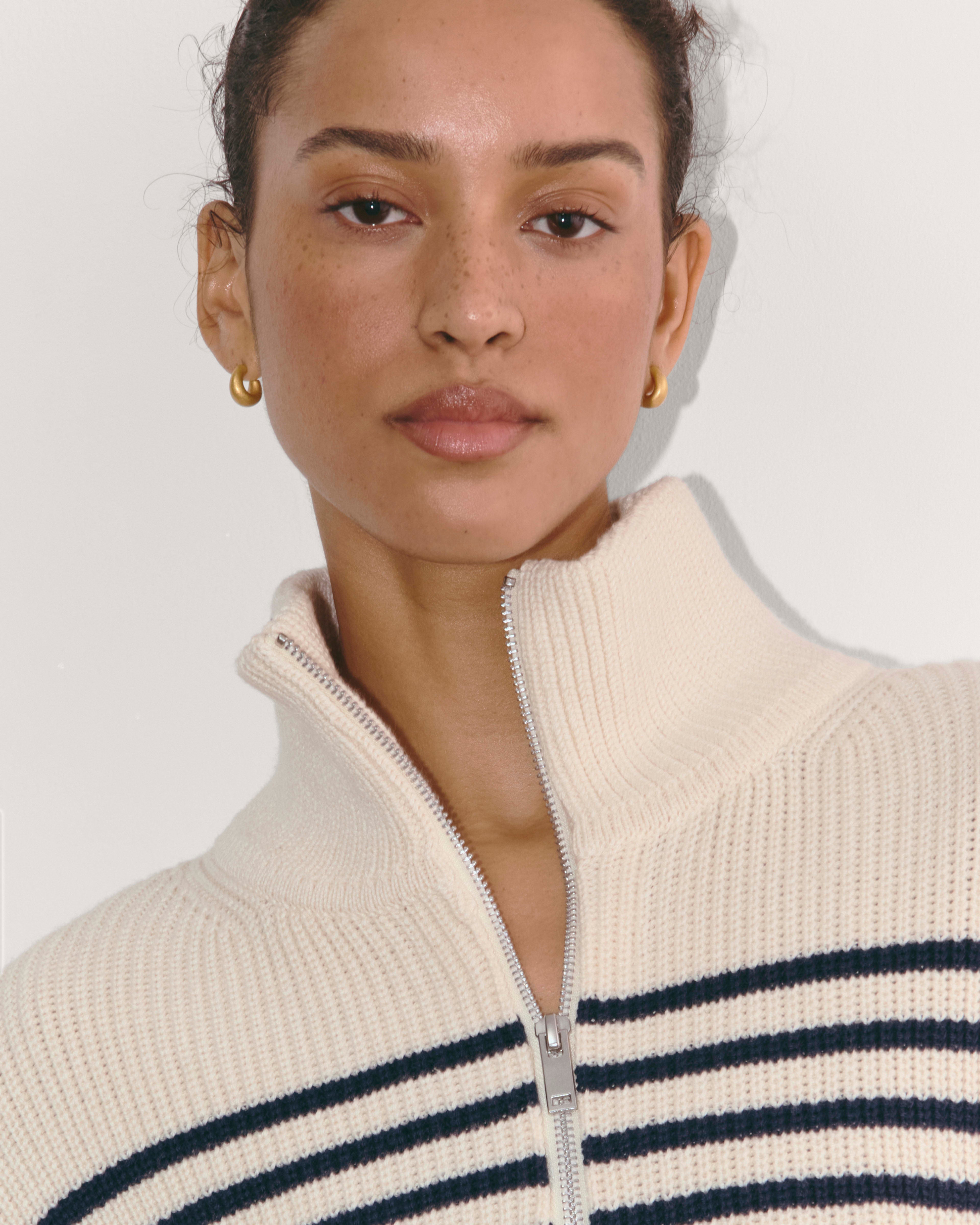 Striped Half-Zip Sweater