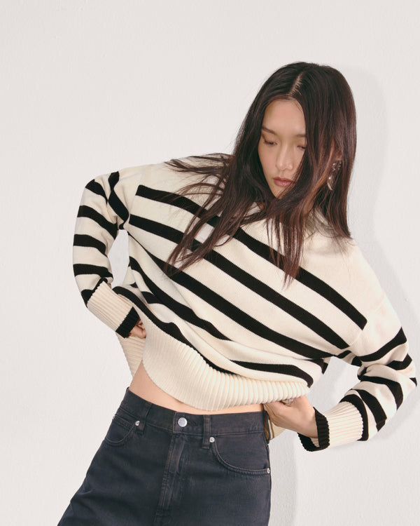 Striped Soft Crew Sweater