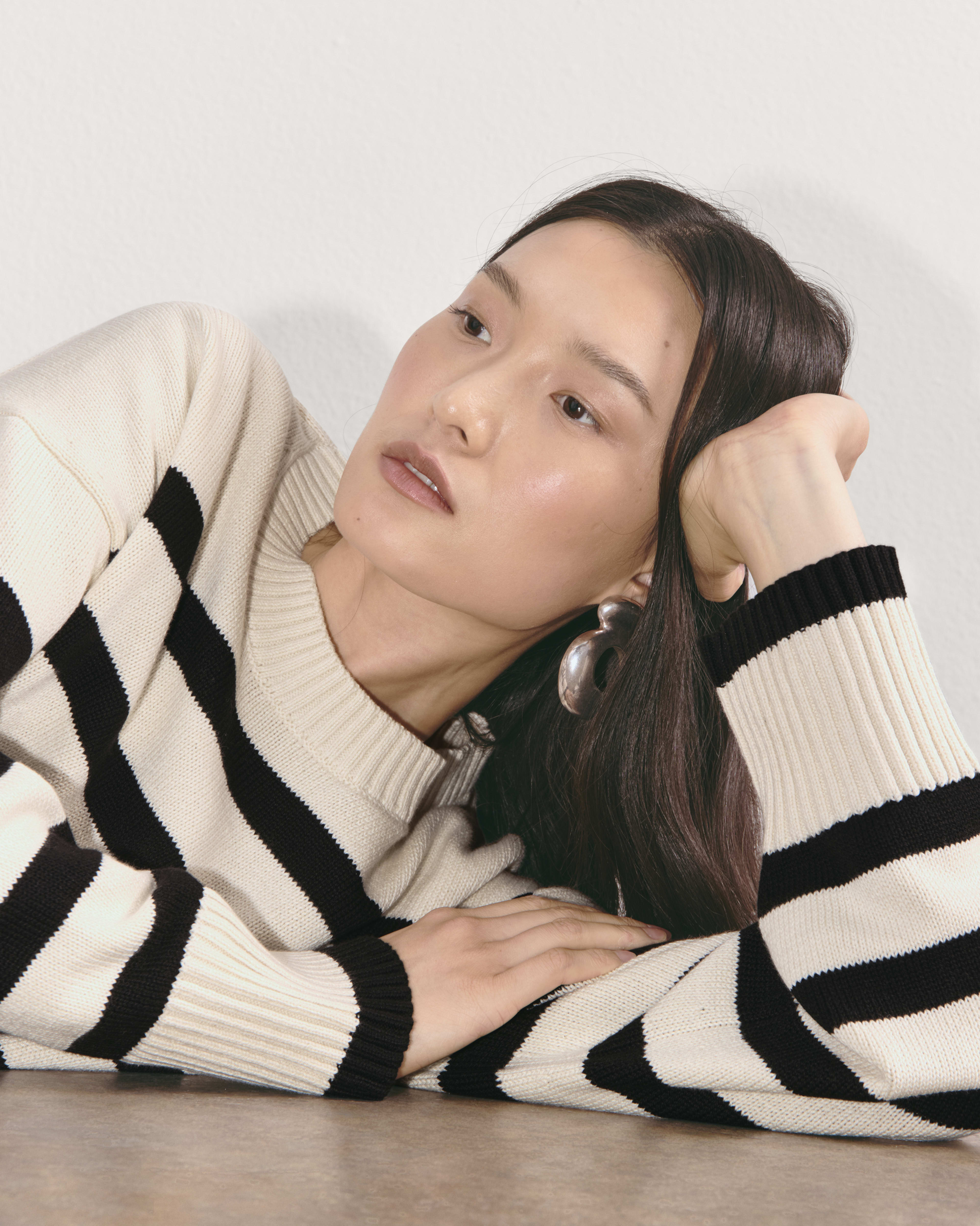 Striped Soft Crew Sweater