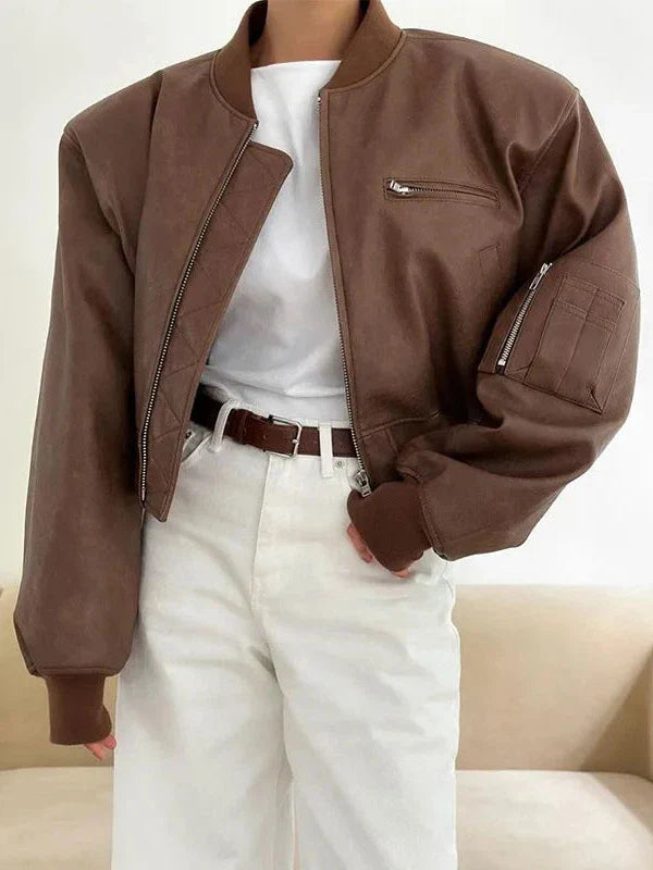 Camden Vintage Faux Leather Bomber