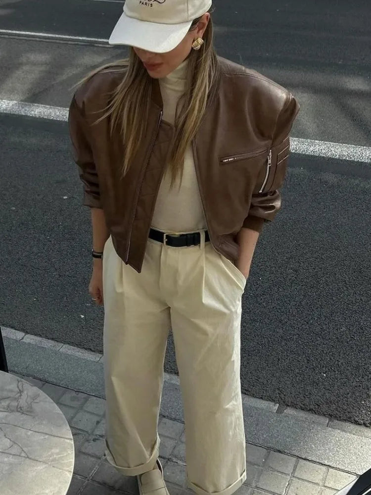 Camden Vintage Faux Leather Bomber